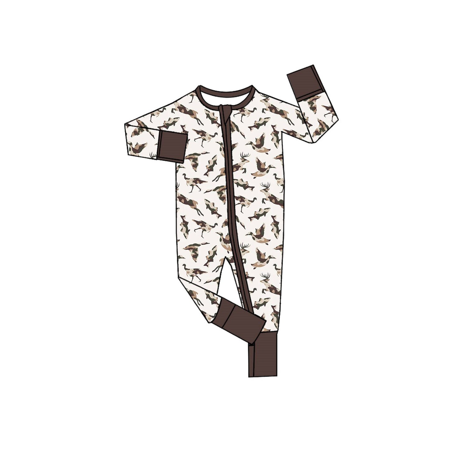 Deer duck toddle boys long sleeve romper preorder