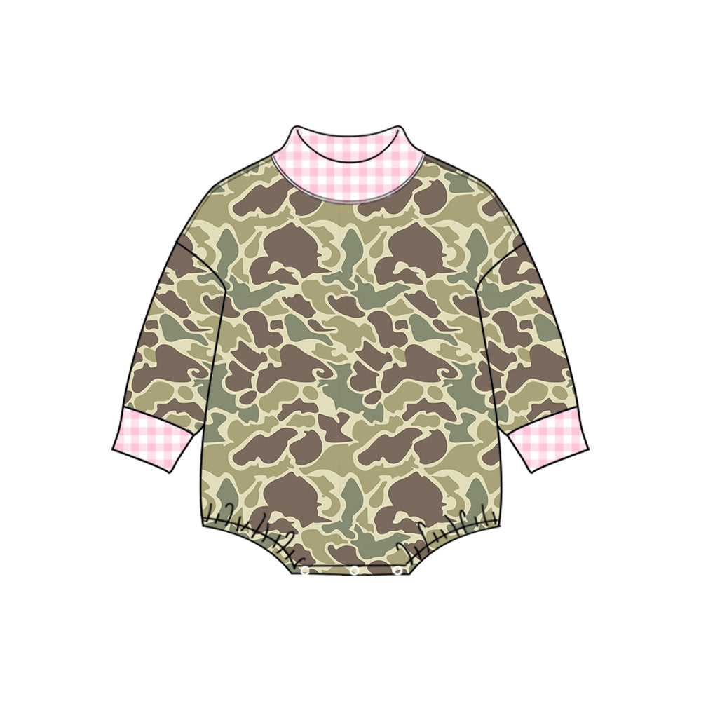 Khaki Camo print toddle boy long sleeve romper preorder