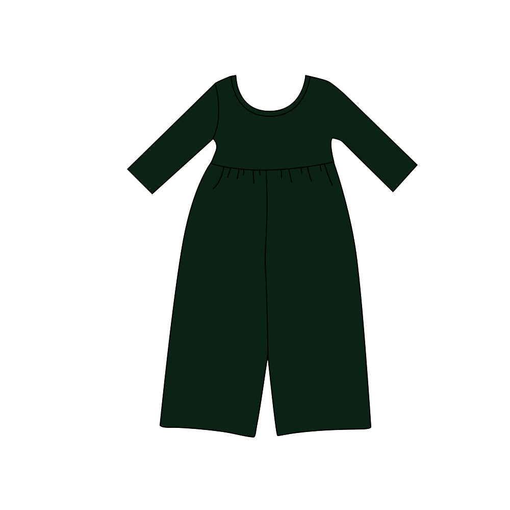 Toddle girls solid color black jumpsuit preorder