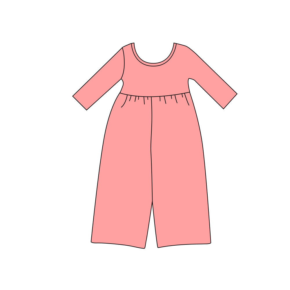 Toddle girls solid color pink jumpsuit preorder