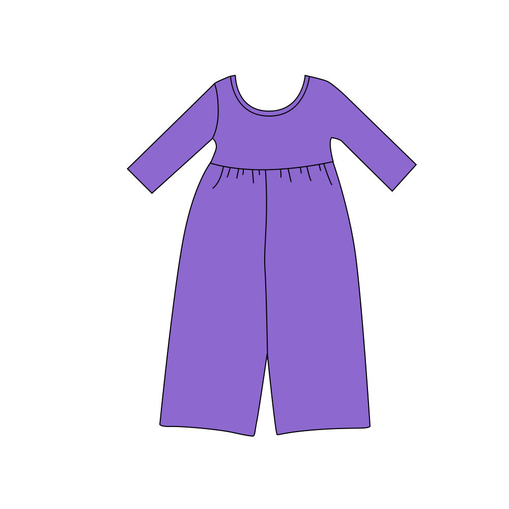 Toddle girls solid color lavender jumpsuit preorder