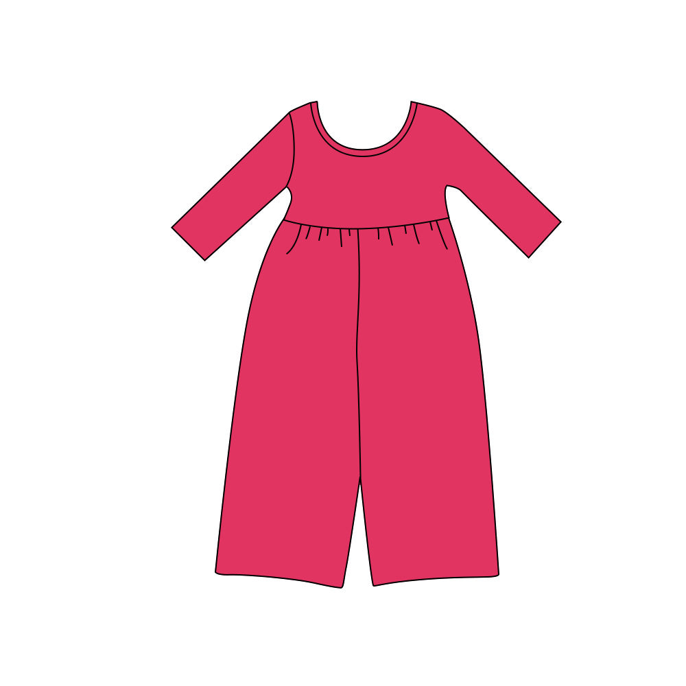 Toddle girls solid color hot pink jumpsuit preorder