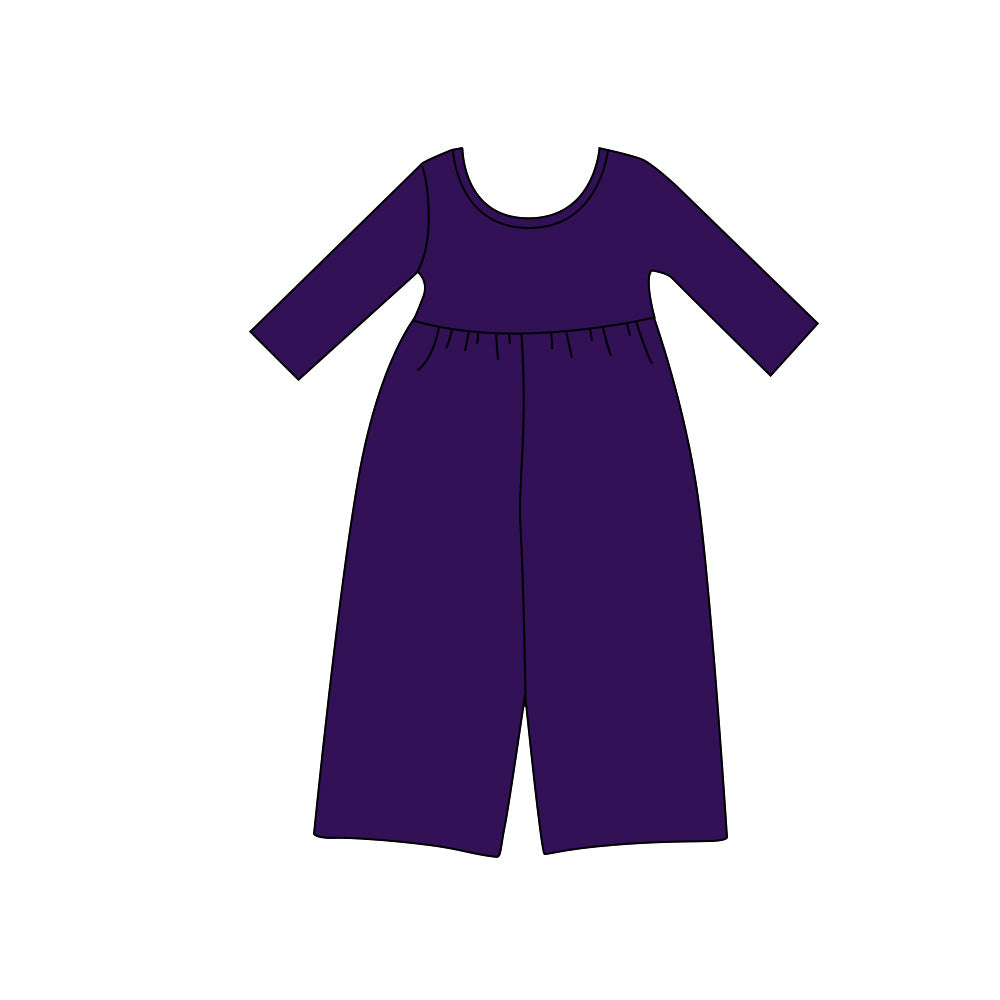 Toddle girls solid color dark pink jumpsuit preorder