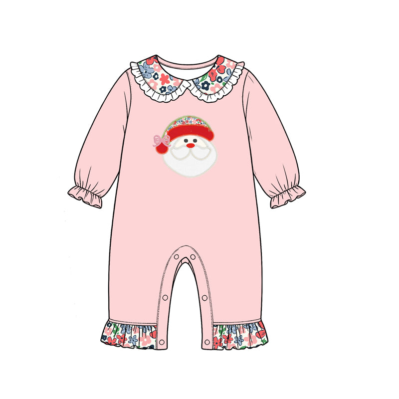 Christmas santa claus girls long sleeve romper preorder