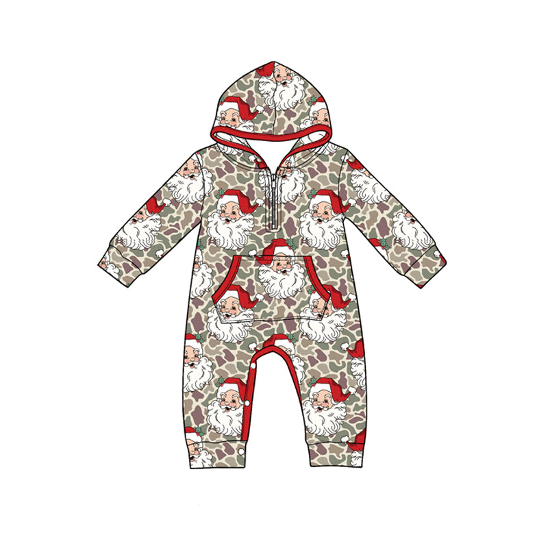 Christmas santa claus girls long sleeve romper preorder