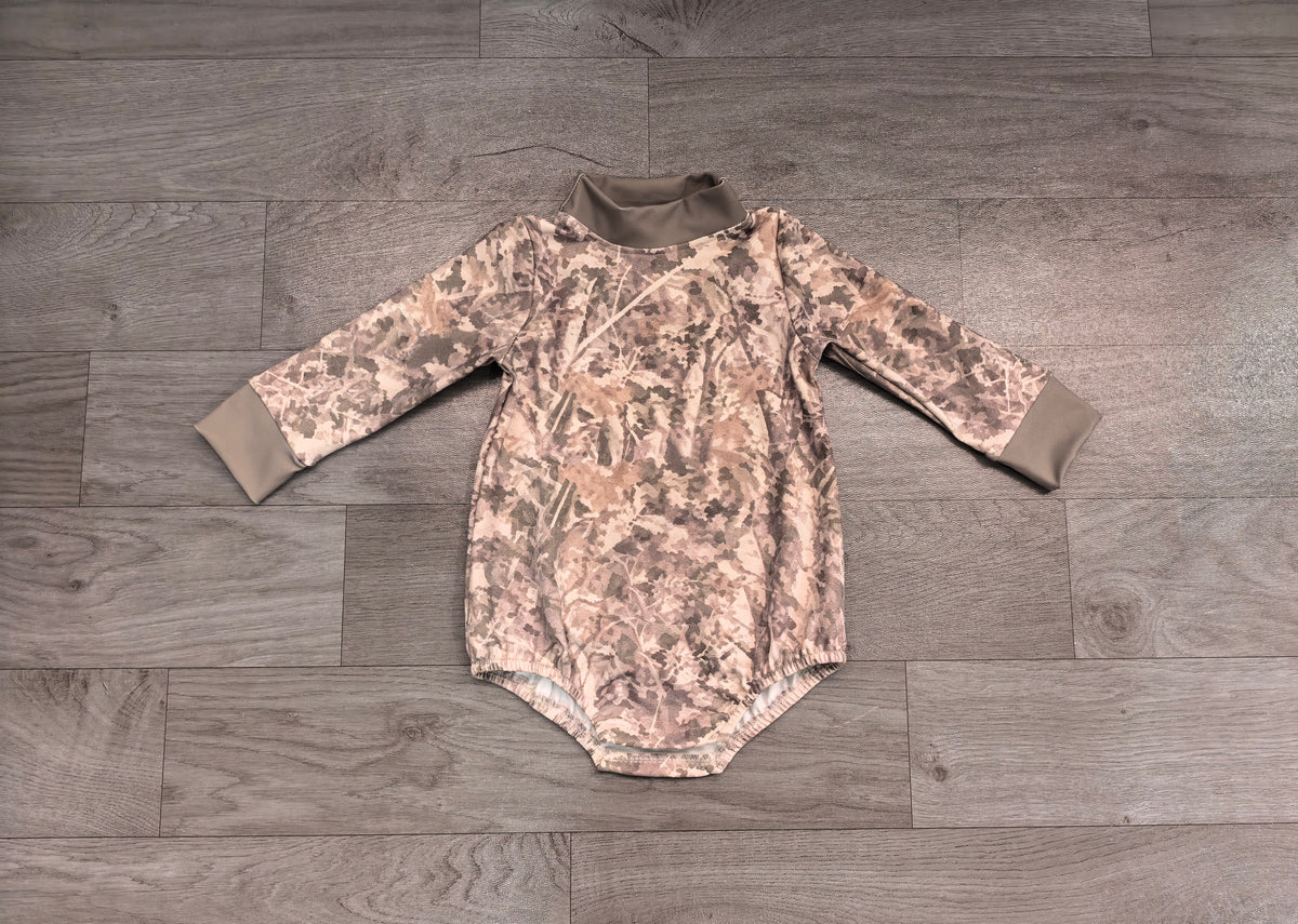 Camouflage print toddle baby boy long sleeve yoga romper preorder