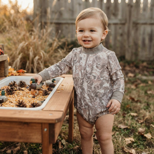 Camouflage print toddle baby boy long sleeve yoga romper