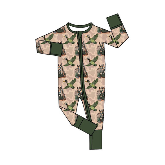 Mallard duck print toddle baby boy long sleeve romper preorder