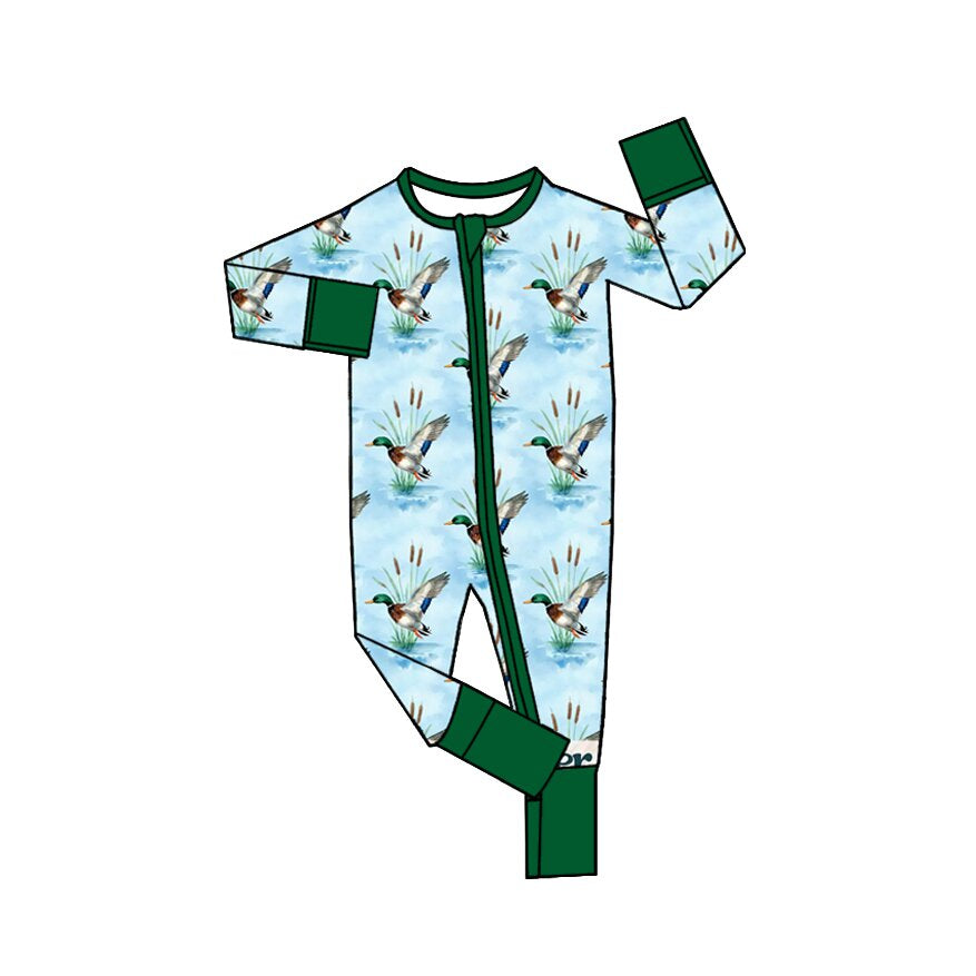 Mallard duck toddle baby long sleeve zip romper preorder
