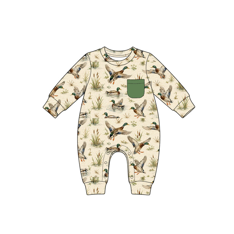 Duck print toddle baby boy long sleeve romper preorder