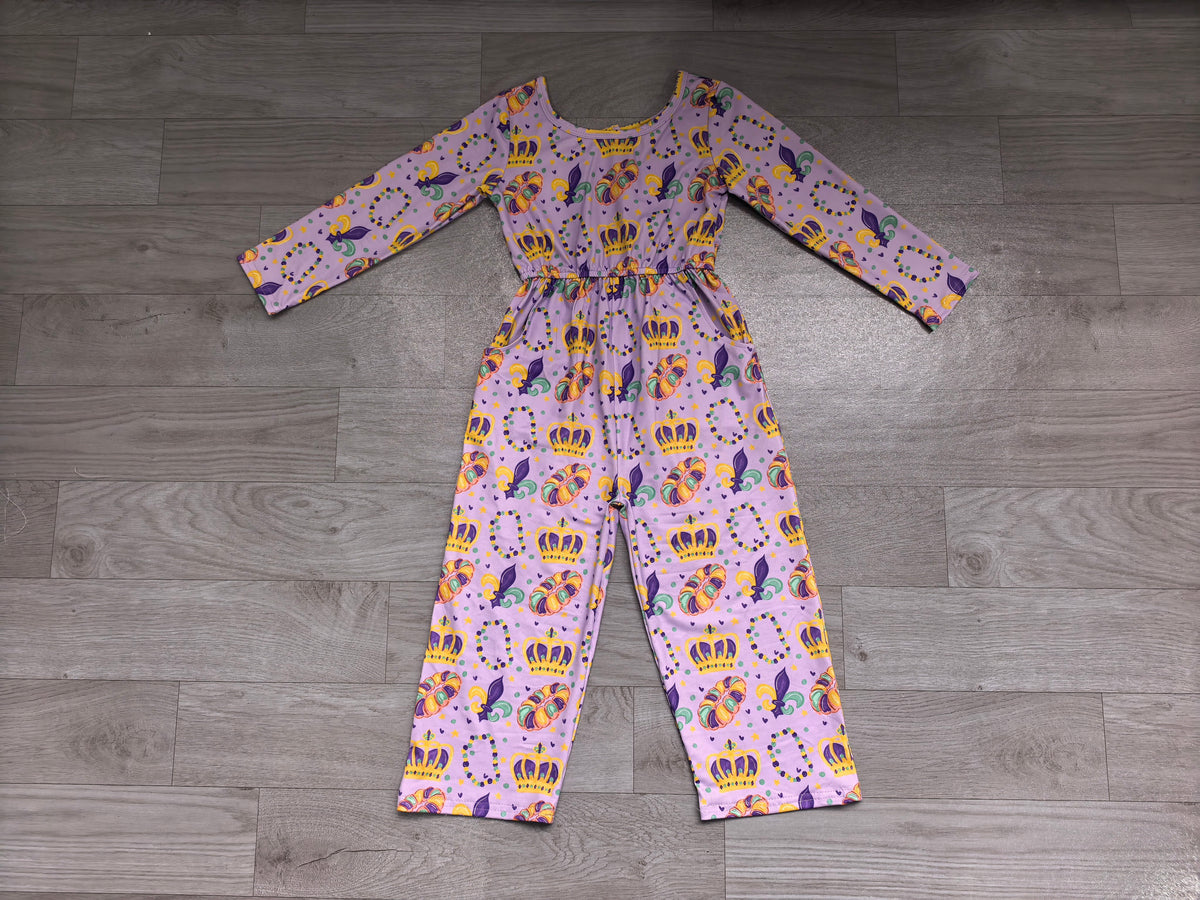 Toddle girls Mardi Gras jumpsuit preorder