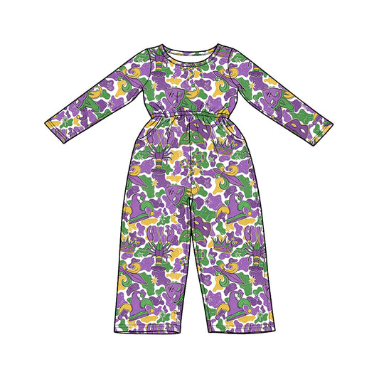 Toddle girls Mardi Gras jumpsuit preorder
