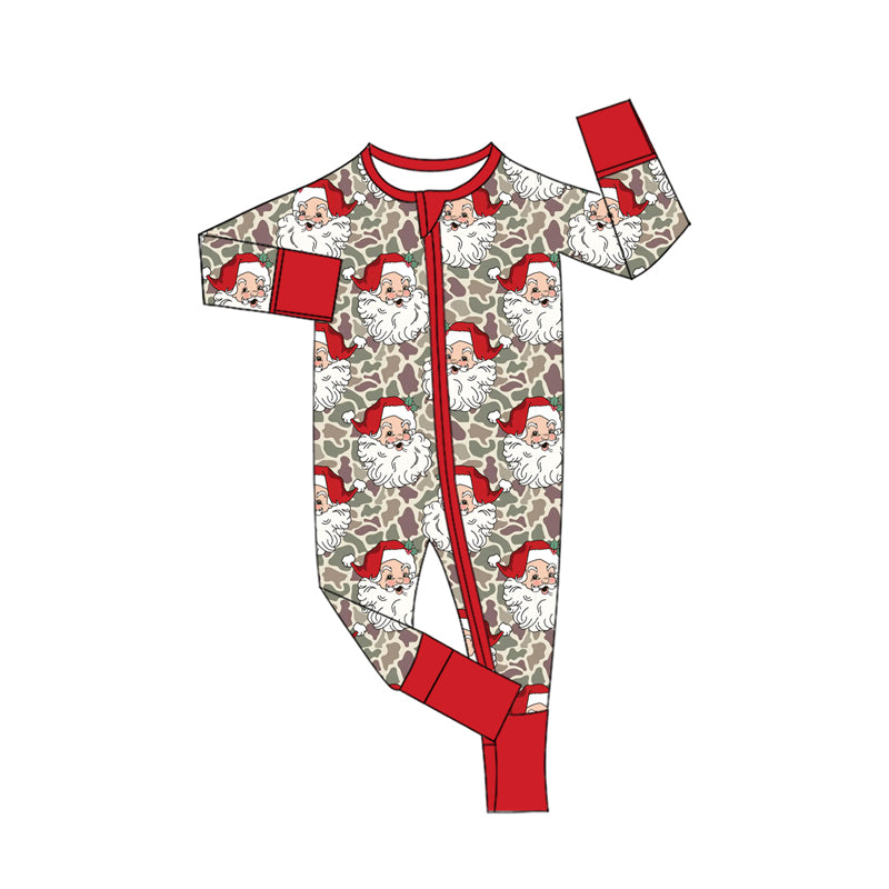 Christmas santa claus print toddle baby girls long sleeve romper preorder