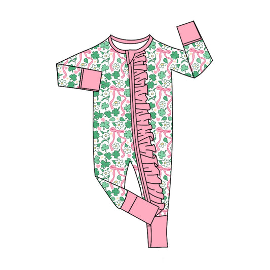 Saint Patrick's Day print toddle baby long sleeve romper preorder