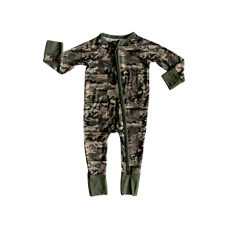 Camo print toddle baby long sleeve romper preorder