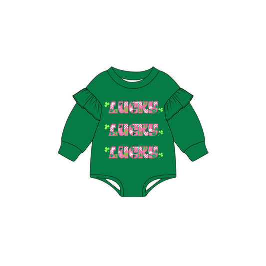 Saint Patrick's Day print toddle baby long sleeve romper preorder
