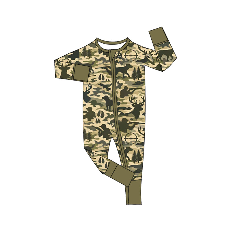 Deer duck camo print toddle baby long sleeve romper preorder