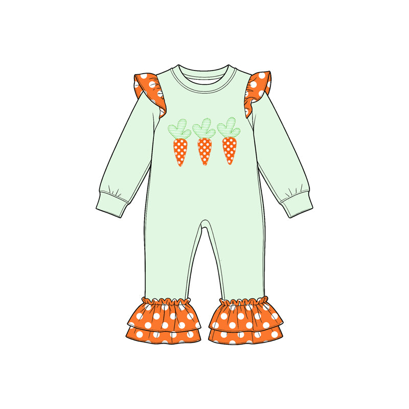 Easter carrot print toddle baby long sleeve romper preorder