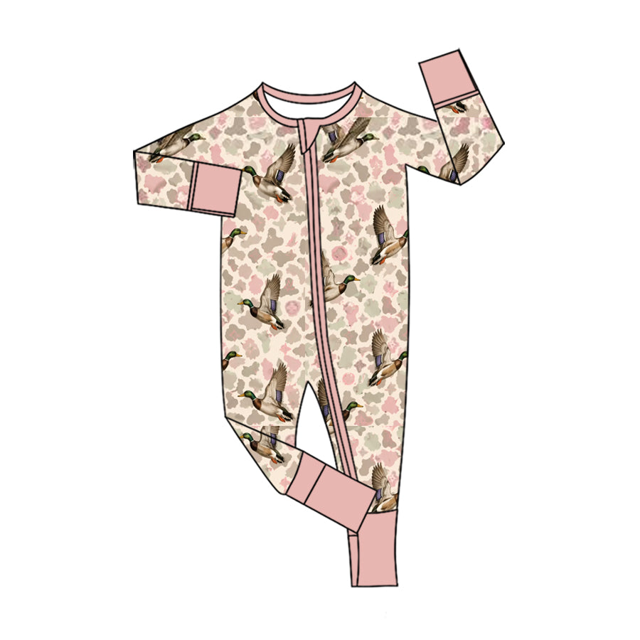 Mallard duck camo print toddle baby long sleeve romper preorder