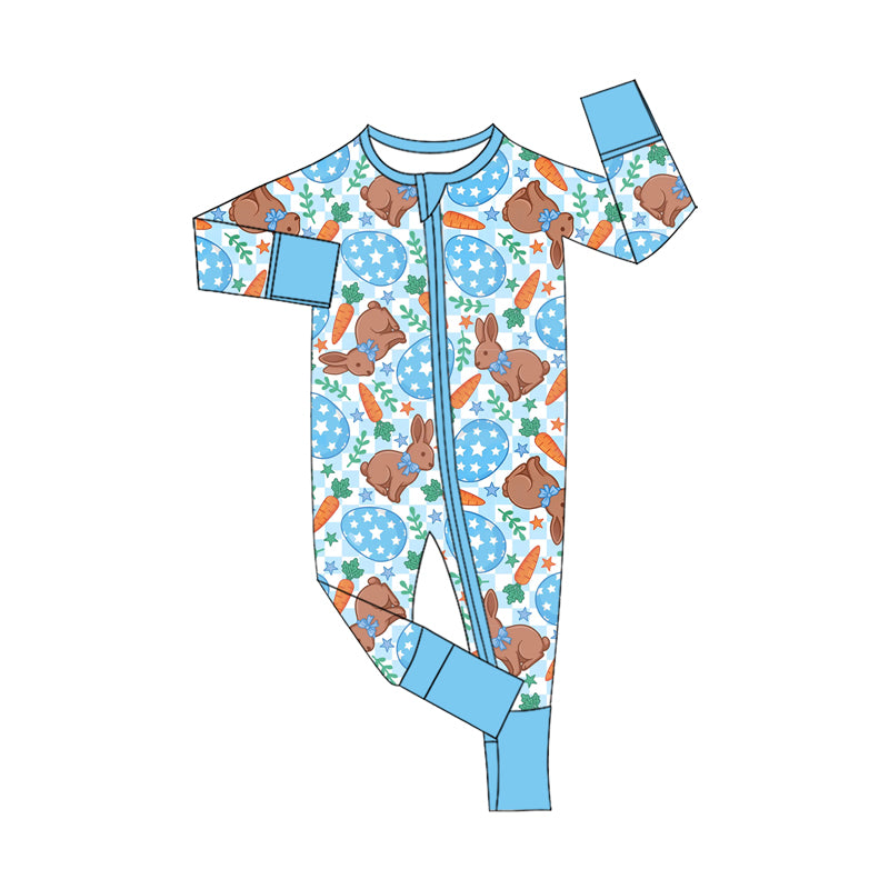 Easter bunny eggs print toddle baby long sleeve romper preorder