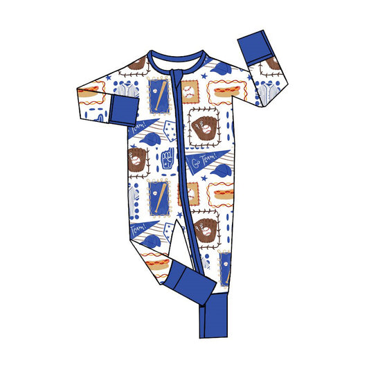 Baseball print toddle baby boy long sleeve romper preorder