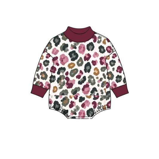 Leopard print toddle baby long sleeve romper preorder