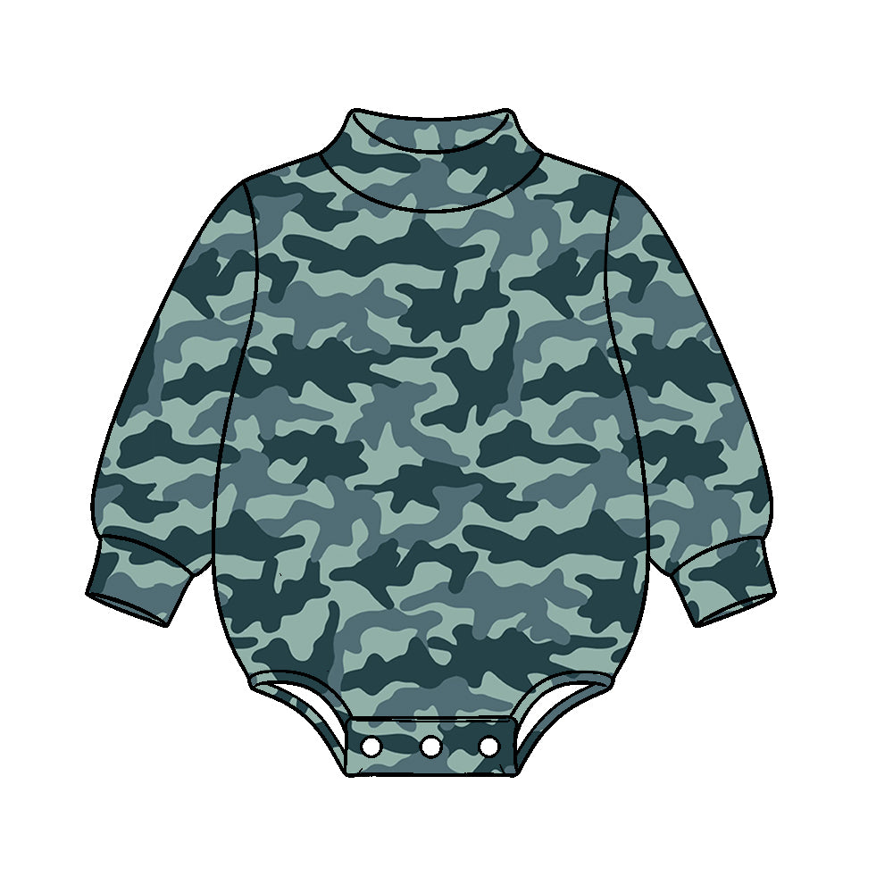 Camo print toddle baby long sleeve romper preorder