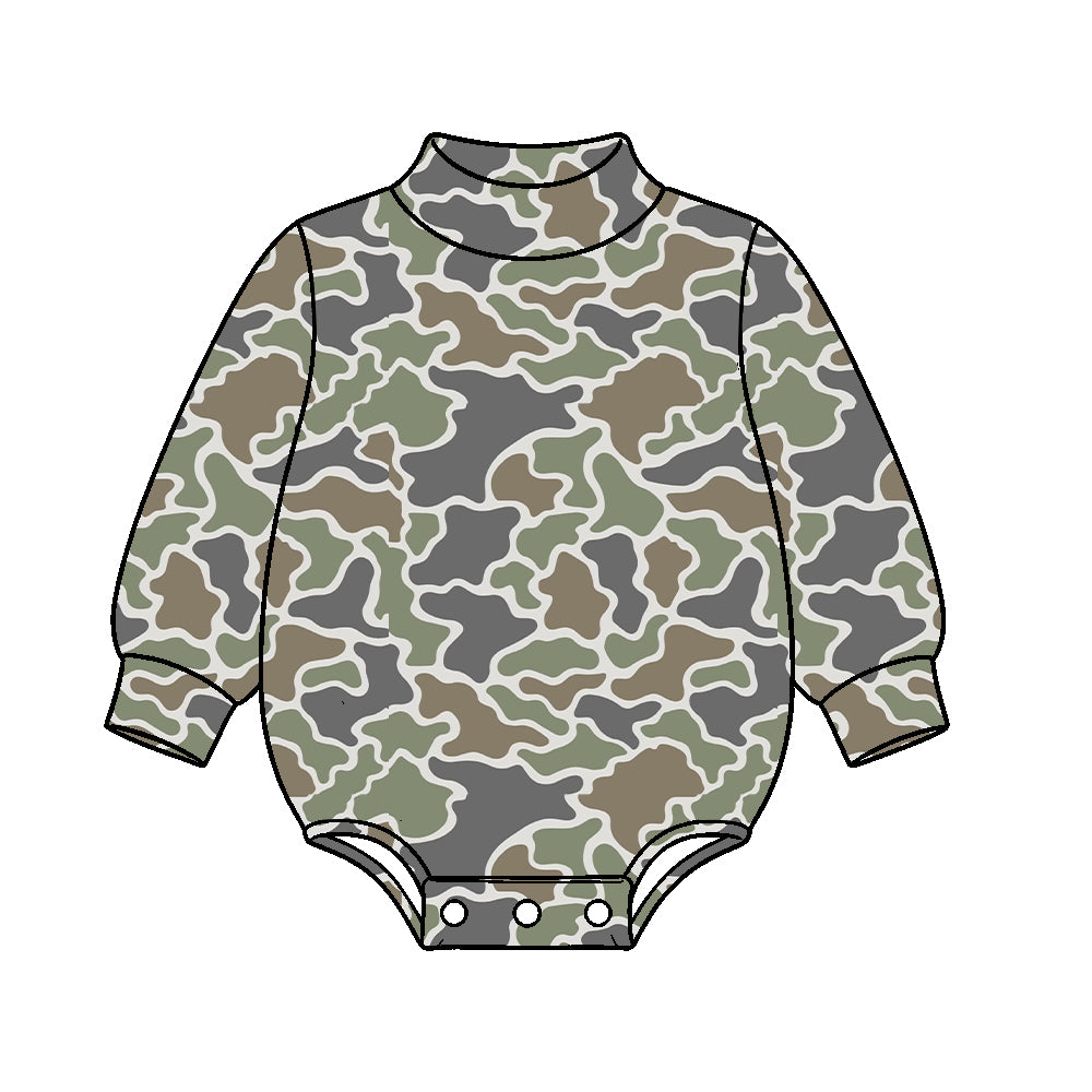 Camo print toddle baby long sleeve romper preorder