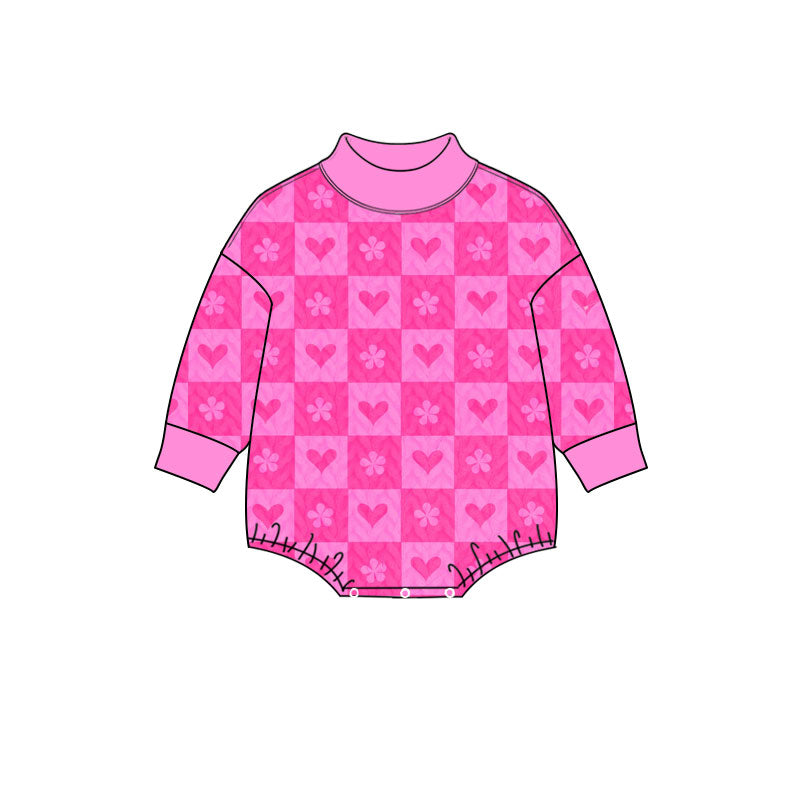 Valentines heart print toddle baby long sleeve romper preorder