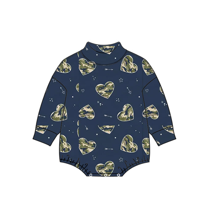 Valentines heart print toddle baby long sleeve romper preorder