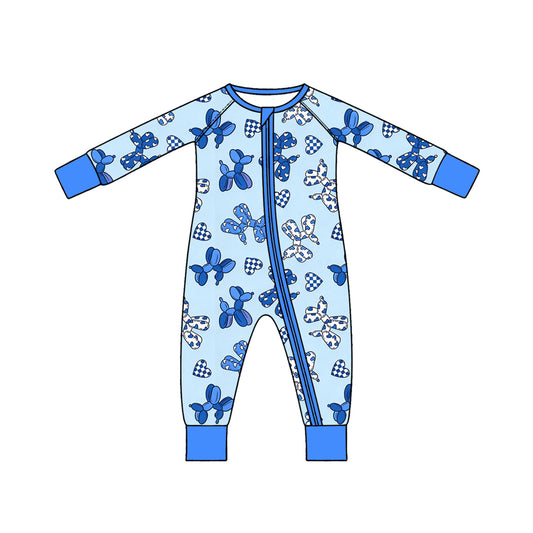 Valentines dog print toddle baby long sleeve romper preorder