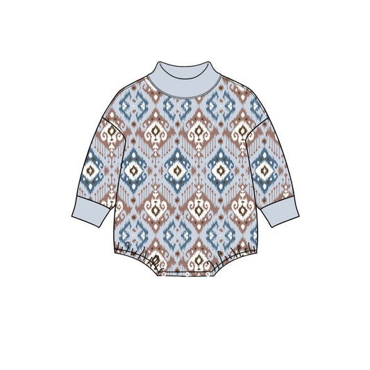 Western aztec toddle baby long sleeve romper preorder