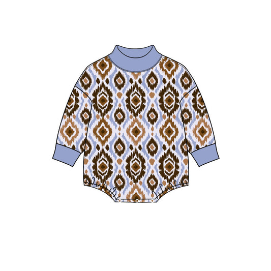 Western aztec toddle baby long sleeve romper preorder