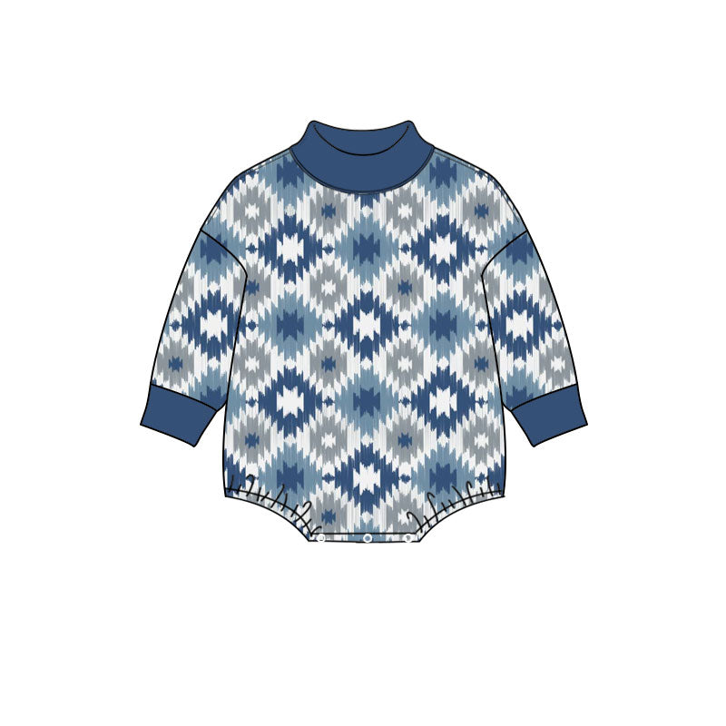 Western aztec toddle baby long sleeve romper preorder