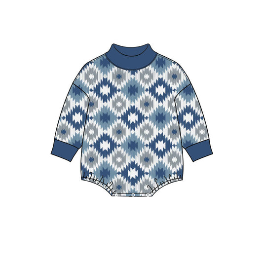 Western aztec toddle baby long sleeve romper preorder