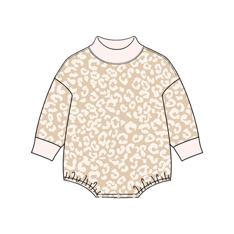 Leopard print toddle baby long sleeve romper preorder