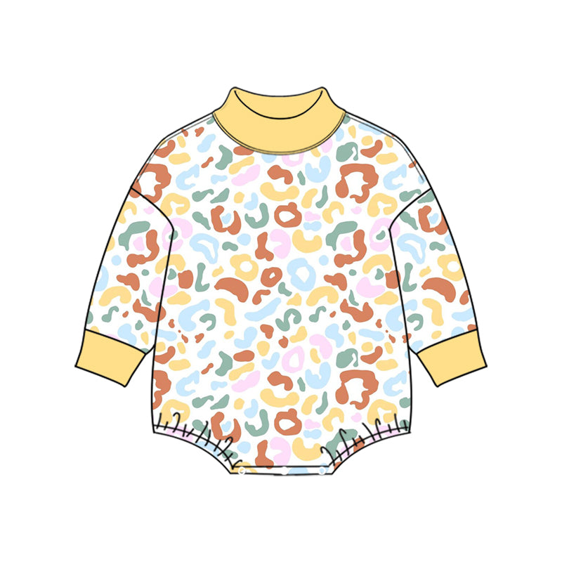 Leopard print toddle baby long sleeve romper preorder
