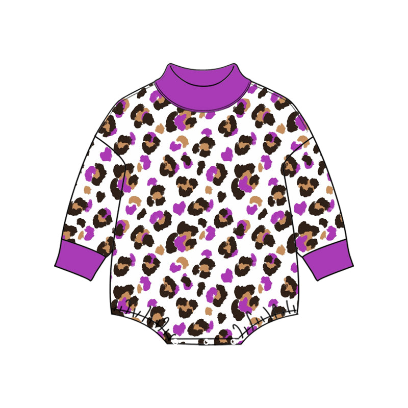 Leopard print toddle baby long sleeve romper preorder