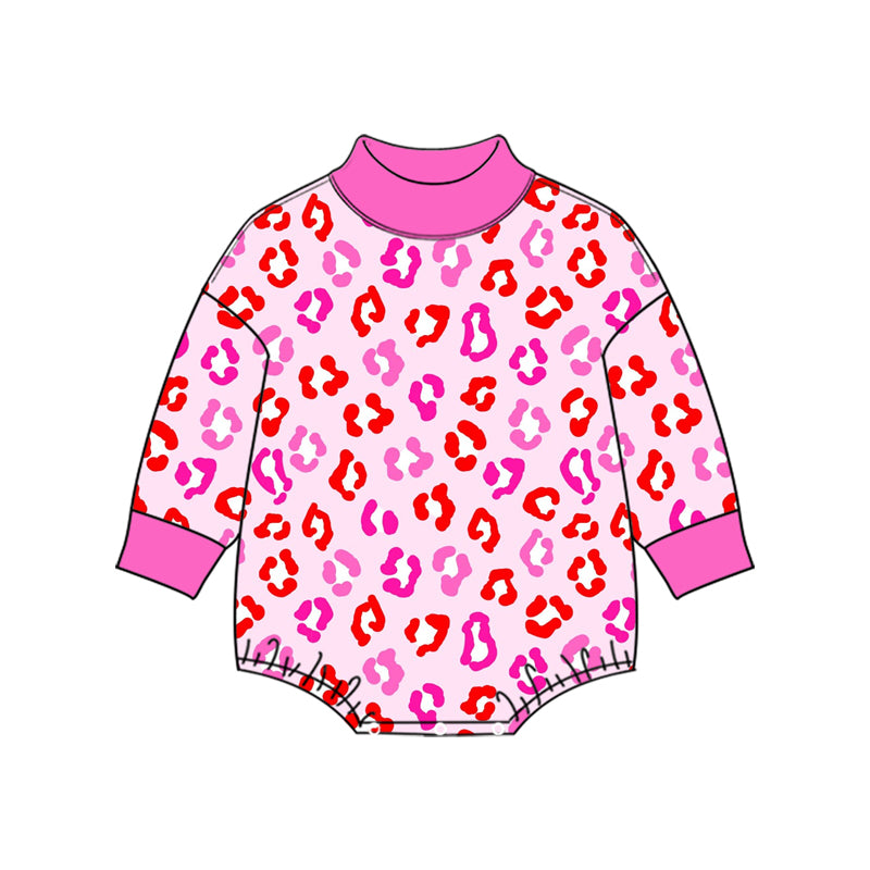 Leopard print toddle baby long sleeve romper preorder