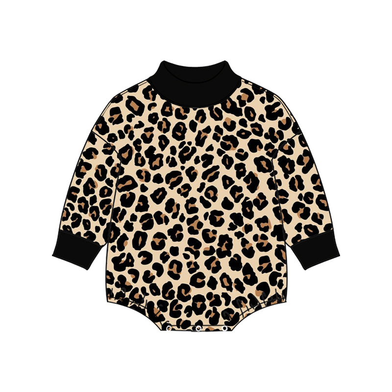 Leopard print toddle baby long sleeve romper preorder