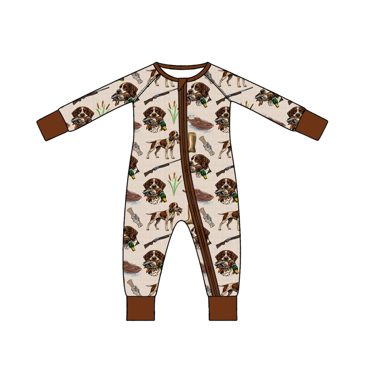Gone hunting print toddle baby long sleeve romper preorder