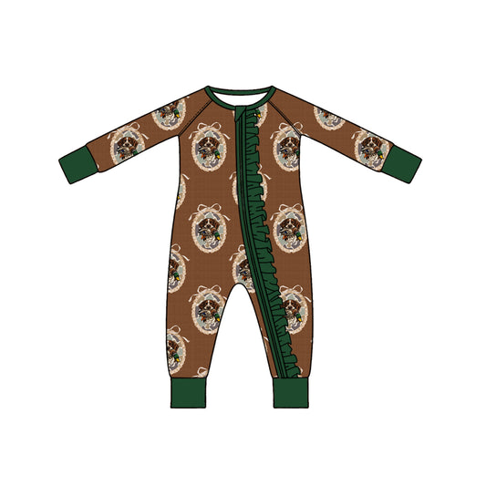 Dog duck toddle baby girl long sleeve romper preorder