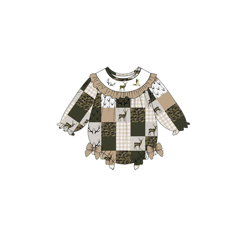 Duck dog deer print toddle baby long sleeve romper preorder