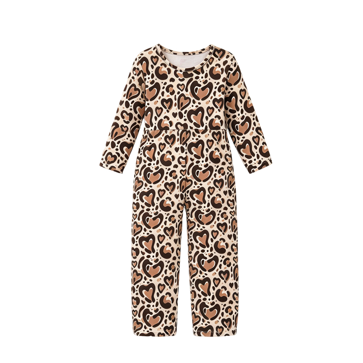 Toddle girls leopard heart print jumpsuit preorder