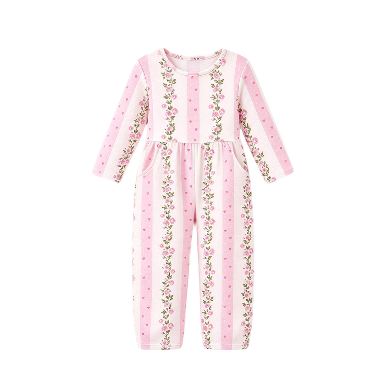 Toddle girls pink floral print jumpsuit preorder