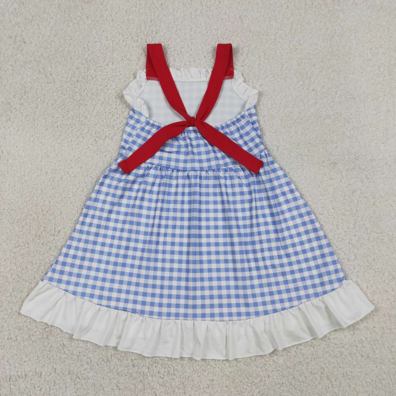 Blue plaid girls summer dress