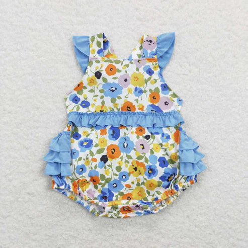 best sister blue floral sibling set kids matching outfit