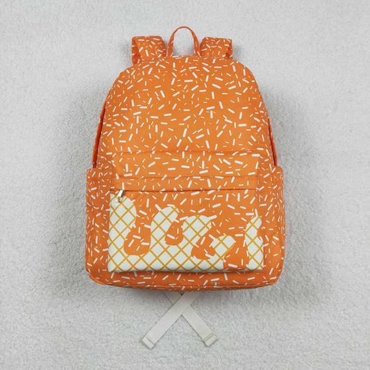 Orange ice cream sprinkle design kids baby backpack