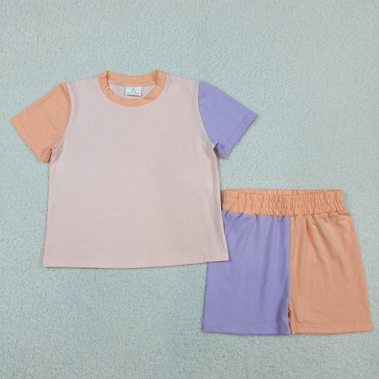 lavender pink cotton top matching shorts girls summer outfit