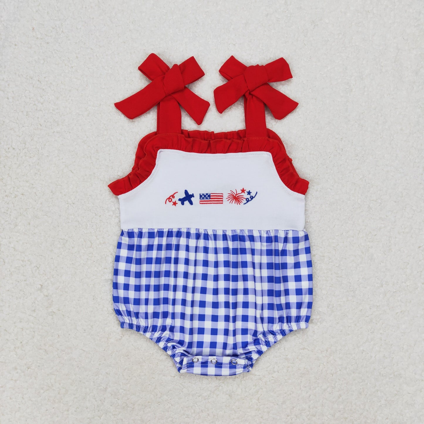 embroidery American flag girls july 4th romper